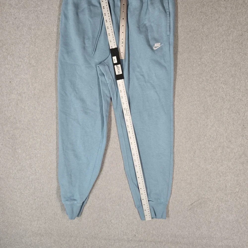 Nike Men Activewear Pants M Blue Embroidered Joggers Club Fleece